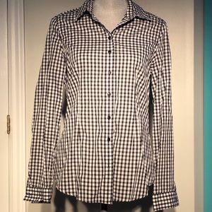 Guess black and White checkered blouse